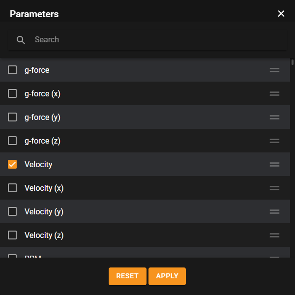 Parameter Selection Window